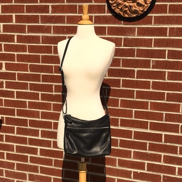 Margot Black Leather Crossbody Bag with Silver Hardware - Picture 4 of 9